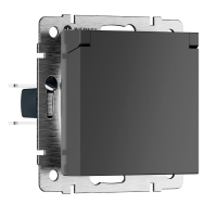 Розетка влагозащищенная с защитной крышкой N Werkel W1171264 графит матовый