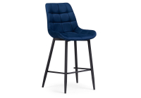 Барный стул Woodville Алст велюр синий / черный