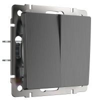 Выключатель  двухклавишный Werkel W1120004 графит рифленый