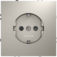 Розетка встраиваемая с заземлением и защитными шторками Voltum S70, кашемир, VLS040203