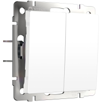 Выключатель двухклавишный с самовозвратом Werkel W1122461 белый матовый