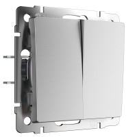 Перекрестный выключатель двухклавишный Werkel W1123065 серебряный матовый