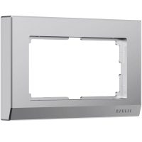 Рамка из поликарбоната для двойной розетки Werkel Stark W0081865 серебряный матовый