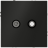 Розетка телевизионная оконечная TV+SAT VOLTUM S70, черный матовый, VLS060408