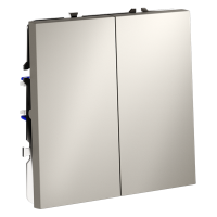 Выключатель встраиваемый двухклавишный Voltum S70, кашемир, VLS020103