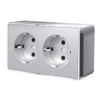 Розетка двойная с заземлением Werkel Gallant W5072106 серебряный