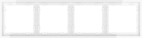 Рамка пластиковая на 4 поста Voltum S70, белый глянцевый, VLS100401