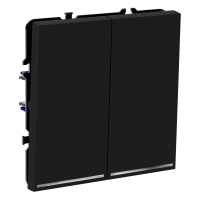 Выключатель встраиваемый двухклавишный с подсветкой Voltum S70, графит, VLS020207