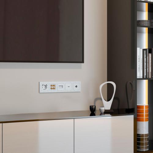 Фото Накладка для двойной розетки Еthernet RJ-45 Werkel Hammer W1291101 белый