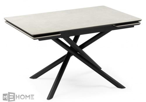 Фото Керамический стол Notta Мэриан 120(180) carmen light grey / черный