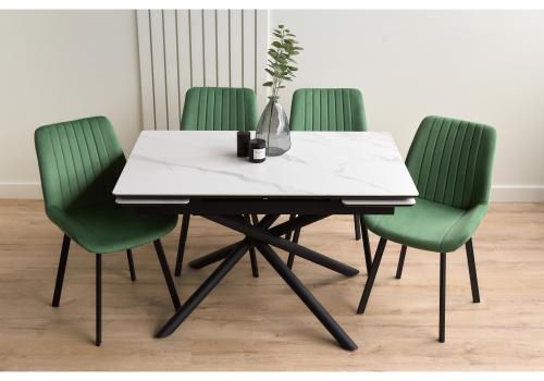 Фото Керамический стол Notta Мэриан 120(180) snow alpin white / черный