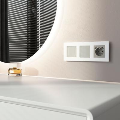 Фото Сенсорный выключатель двухклавишный с подсветкой Werkel W4522014 дымчатый