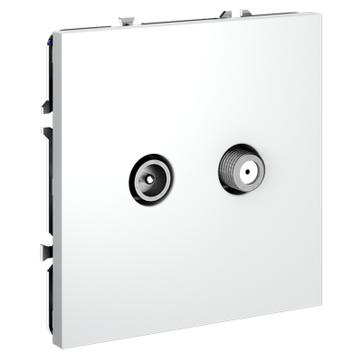 Фото Розетка телевизионная оконечная TV+SAT VOLTUM S70, белый матовый, VLS060402