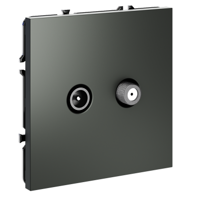 Фото Розетка телевизионная оконечная TV+SAT VOLTUM S70, титан, VLS060406