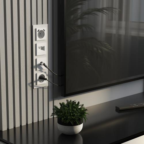 Фото ТВ-розетка оконечная Werkel W1183061 белый матовый