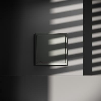 Фото Проходной переключатель одноклавишный с подсветкой Voltum S70, титан, VLS010406