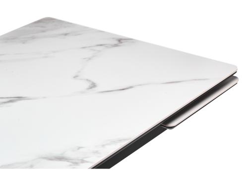 Фото Керамический стол Notta Старлайт 120(180) snow alpin / черный