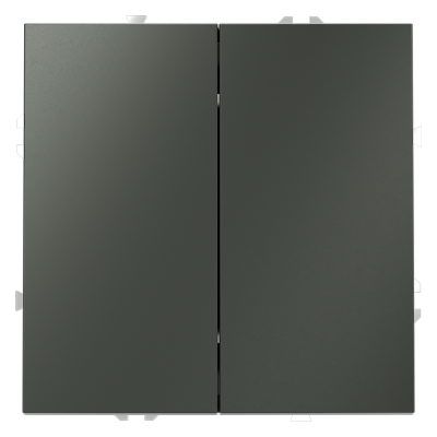 Фото Проходной переключатель двухклавишный Voltum S70, титан, VLS020306