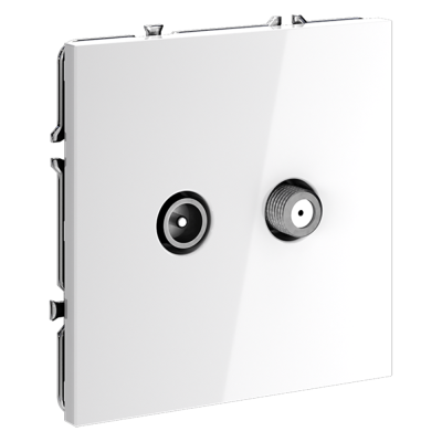 Фото Розетка телевизионная оконечная TV+SAT VOLTUM S70, белый глянцевый, VLS060401