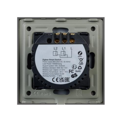Фото Умный сенсорный выключатель Arlight SWT-OMALI-S02-ZB-GR серый