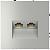 Розетка компьютерная двойная RJ45+RJ45 встраиваемая Voltum S70, сталь, VLS060205
