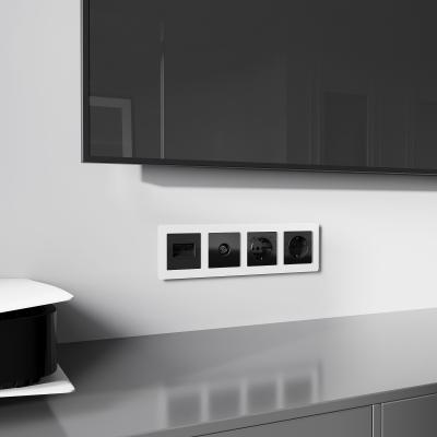 Фото Накладка для двойной розетки Еthernet RJ-45 Werkel W1191148 черный акрил