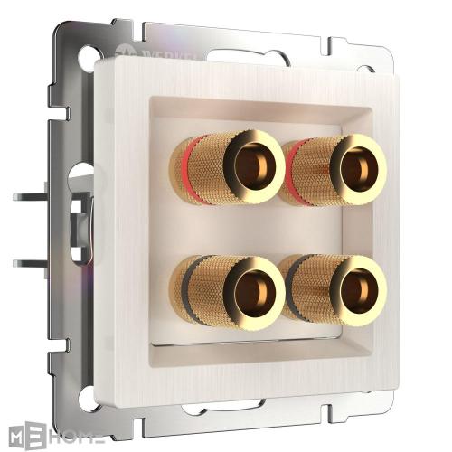 Фото Акустическая розетка Werkel WL13-AUDIOx4 перламутровый рифленый