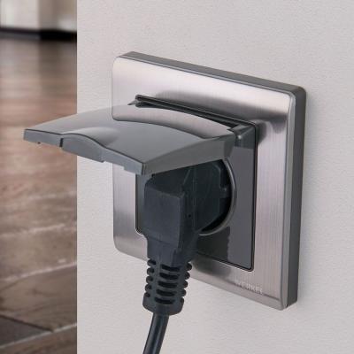 Фото Розетка влагозащенная с защитной крышкой Werkel W1171202 глянцевый никель