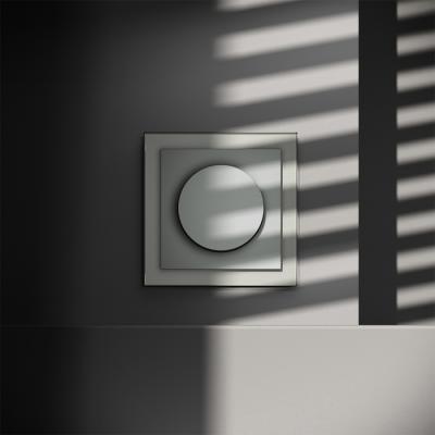 Фото Диммер встраиваемый поворотно-нажимной 600 Вт Voltum S70, сталь, VLS070305