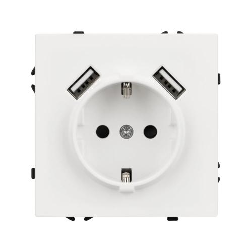 Фото Розетка с USB Type A+A Arlight Nobe 054288 белый