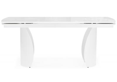 Фото Керамический стол Woodville Готланд 180(240) statuario titan gloss / белый