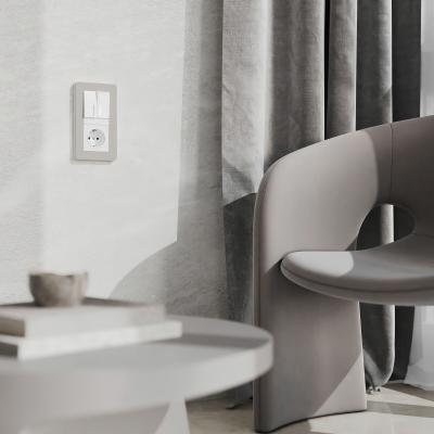 Фото Рамка из поликарбоната на 2 поста Split Werkel W0023067 дымчатый/белый, soft-touch