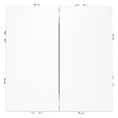 Фото Проходной переключатель двухклавишный Voltum S70, белый матовый, VLS020302