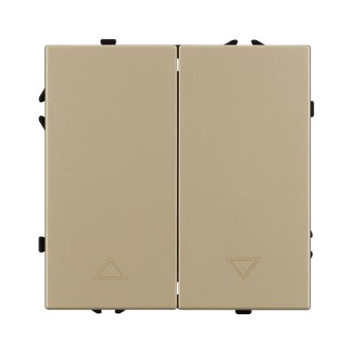 Фото Двухклавишный выключатель без фиксации Arlight Nobe 054274 золото