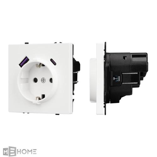 Фото Розетка с USB Type A+C Arlight Nobe 054284 белый