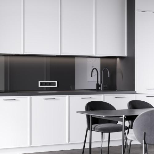 Фото Рамка из поликарбоната на 4 поста Split Werkel W0043068 белый/черный, soft-touch