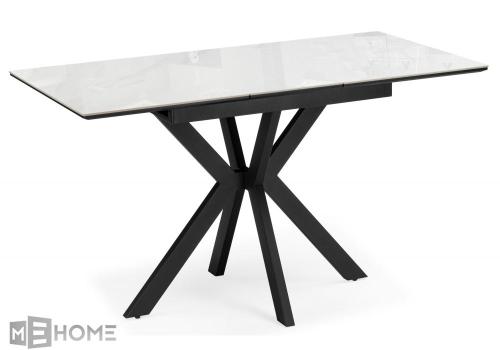 Фото Керамический стол Woodville Гардинг 100(130) серый / черный