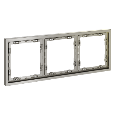 Фото Рамка пластиковая на 3 поста Voltum S70, шелк, VLS100304