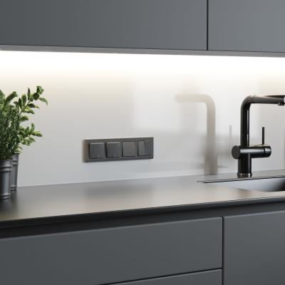 Фото Перекрестный выключатель двухклавишный Werkel W1123064 графит матовый