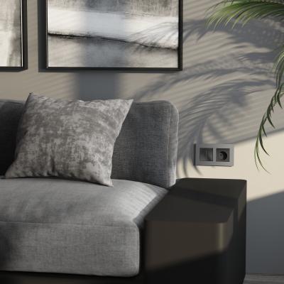 Фото Рамка из поликарбоната на 2 поста Werkel Slab W0022965 серебро софт