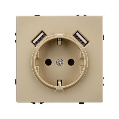 Фото Розетка с USB Type A+A Arlight Nobe 054290 золото светлое