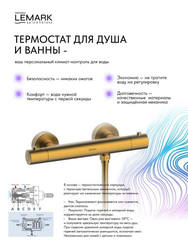 Фото Смеситель для душа термостатический Lemark Valday LMF-8144B-BRG