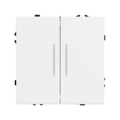 Фото Выключатель двухклавишный с подсветкой Arlight Nobe 054239 белый