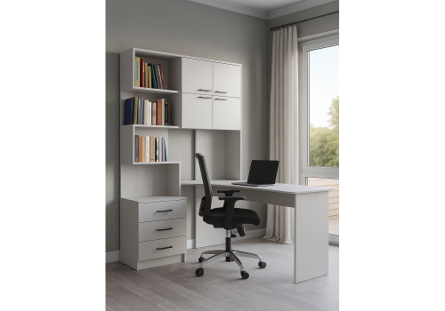 Фото Компьютерный стол Woodville Эльброни правый белый