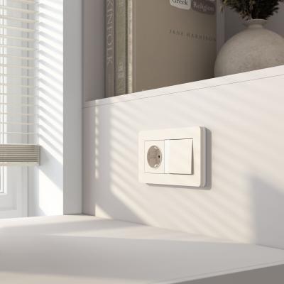 Фото Рамка из поликарбоната на 2 поста Split Werkel W0023066 айвори/белый, soft-touch