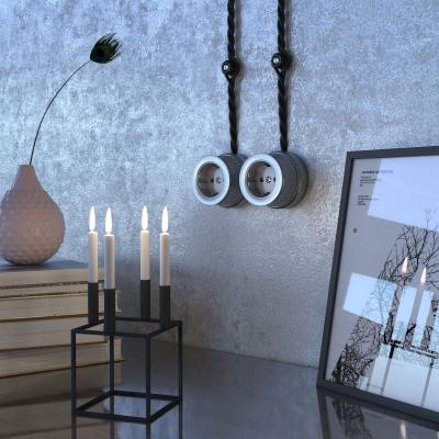 Фото Розетка с заземлением Werkel Ретро WL19-10-01 матовый хром