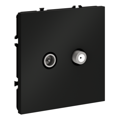 Фото Розетка телевизионная оконечная TV+SAT VOLTUM S70, черный матовый, VLS060408