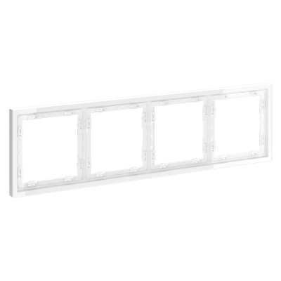 Фото Рамка пластиковая на 4 поста Voltum S70, белый глянцевый, VLS100401