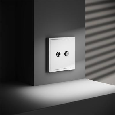 Фото Розетка телевизионная оконечная TV+SAT VOLTUM S70, белый матовый, VLS060402