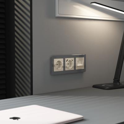 Фото Накладка для двойной розетки Еthernet RJ-45 Werkel W1191143 айвори акрил